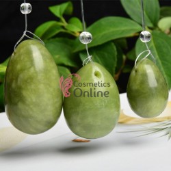 Piatra de jad natural pentru masaj Yoni Eggs 3 bucati cu dimensiuni S, M, L  JD025AA